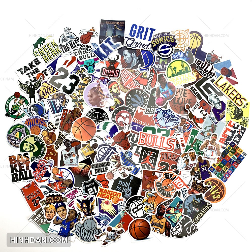 NBA Stickers - Hình dán Bóng Rổ - Chất liệu PVC cao cấp chống nước - Kích thước 4-7cm - Sticker Việt Nam