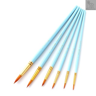 Set 6 cọ vẽ tranh sơn dầu cán gỗ đầu tròn chuyên nghiệp cho người mới bắt đầu