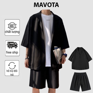 Bộ set quần áo Blazer ngắn tay nam Mavota quần short áo vest hè unisex phong cách Hàn Quốc SC03