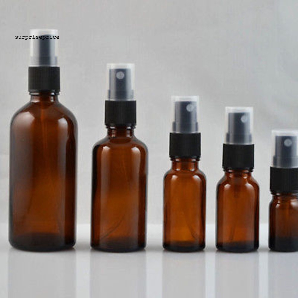 Bình Xịt Rỗng Bằng Thủy Tinh Màu Hổ Phách 10/15/20/30/50/100ml