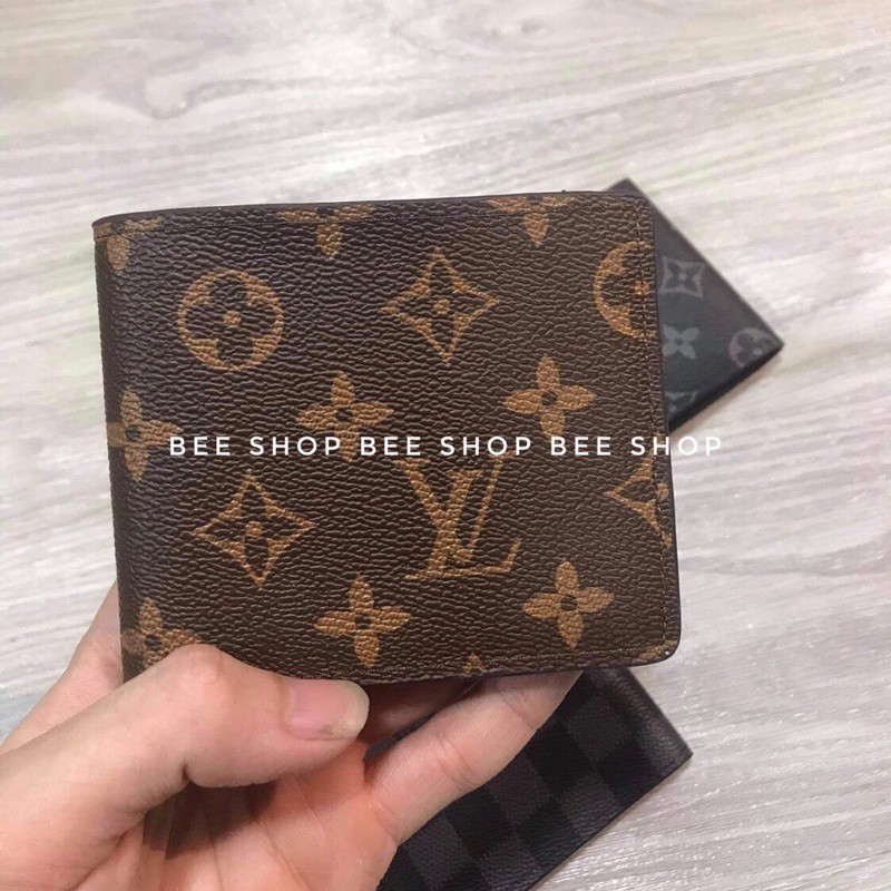 Ví da ngang nam LV dập vân giá rẻ - Ví da nam thời trang - Bee Shop