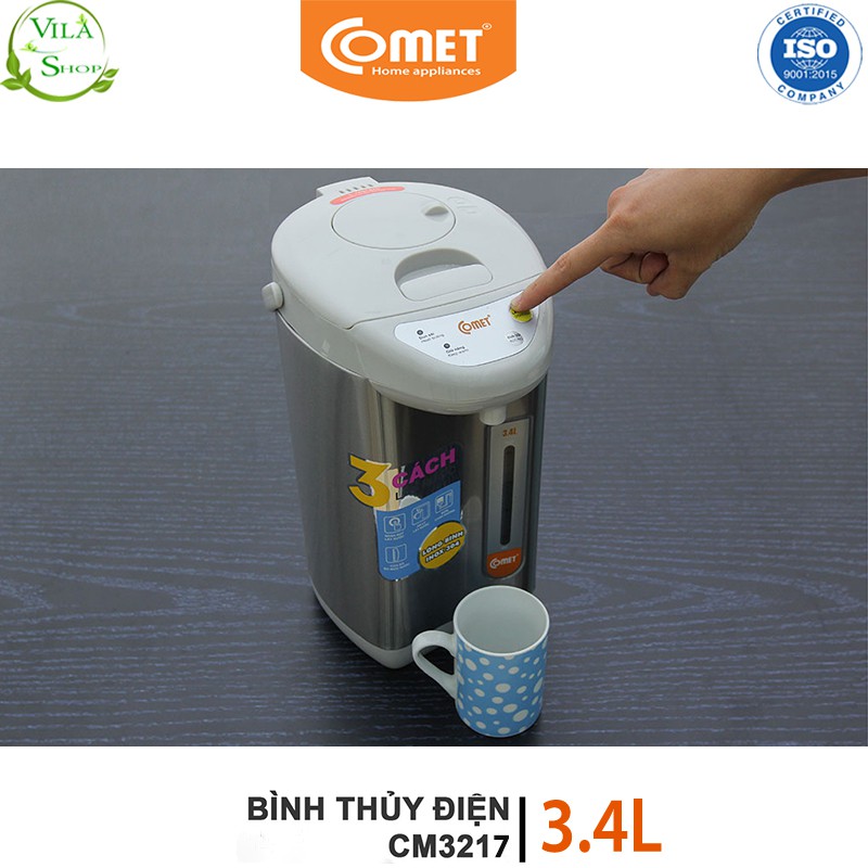 Bình Thủy Điện, Bình Đun Nước Comet CM3217, Cảm Biến Nhạy Bén Tự Hoạt Động Thông Minh