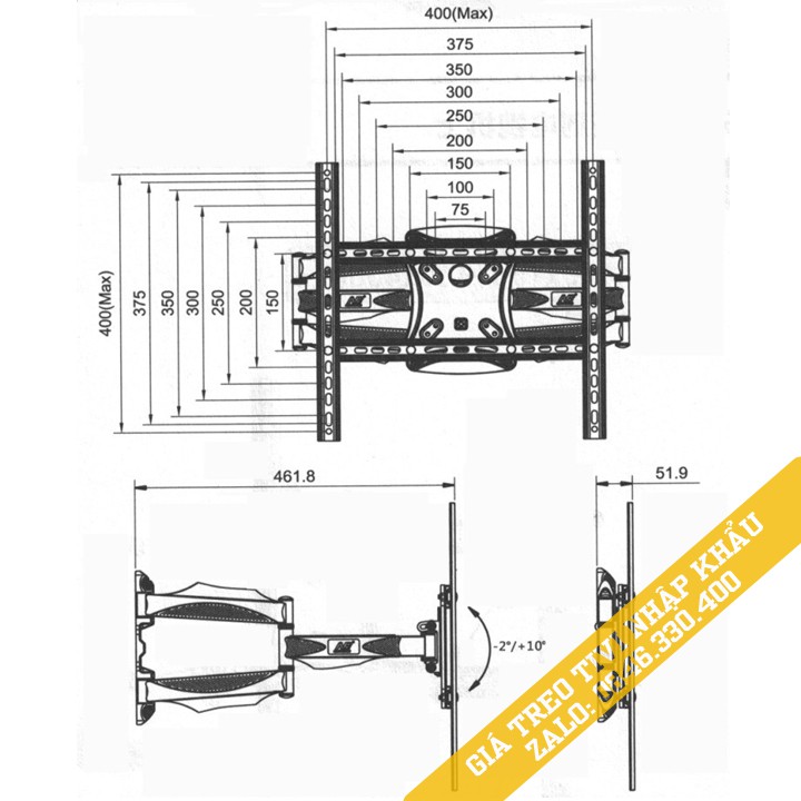 Giá treo tivi xoay NB P4 / P5 / P6 và 757-L400 - Giá Treo Tivi Đa Năng 32 - 43 - 55 - 65 - 75 - 80 Inch - North Bayou