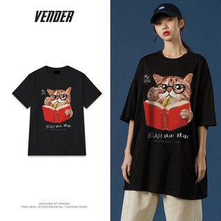 Áo thun Tee Mèo BLAH - Áo phông over size, chất vải thun cotton dày dặn (V74)