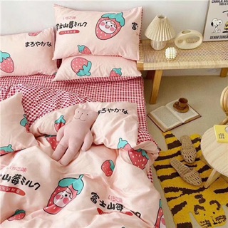 Bộ Chăn Ga Gối Cotton Poly Quả Dâu