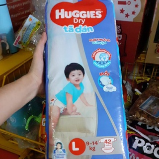 Tã dán huggies dry size L bịch 42 miếng ( 9-14kg )
