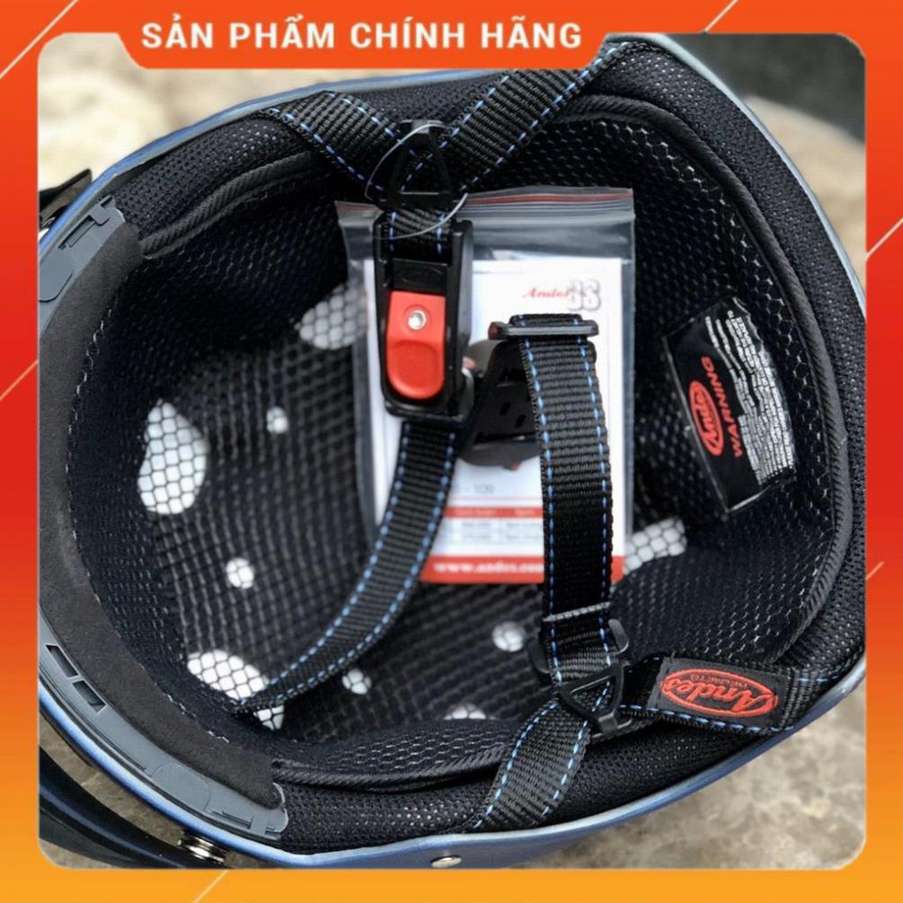 Mũ bảo hiểm 1/2 Andes 109 kính - Bảo hành 12 tháng - lót tháo vệ sinh dễ dàng
