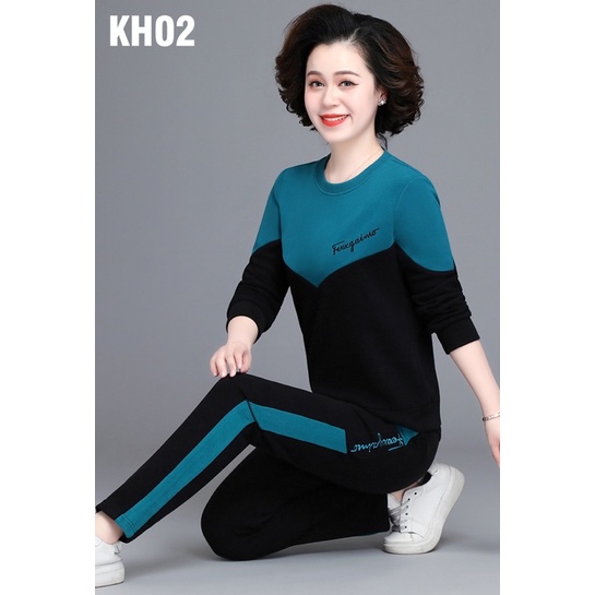 Đồ bộ trung niên thu đông - Quần áo thu đông mặc nhà cao cấp cho mẹ