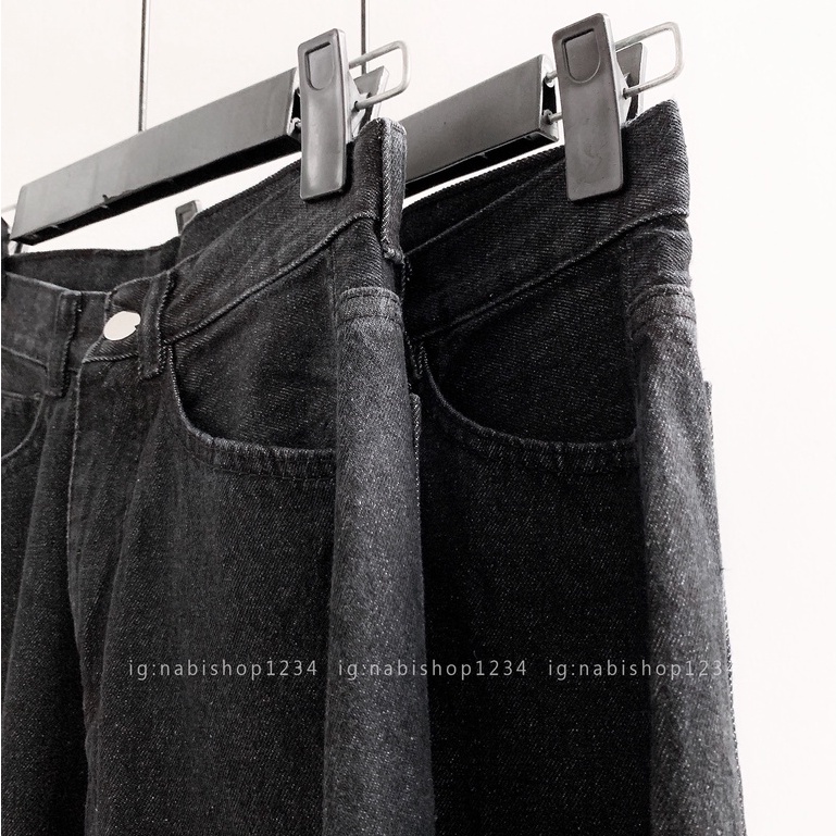 Quần Ống Rộng Suông Nữ Lưng Cao Vải Jeans Trơn Mã 3100 + 3121 (ẢNH THẬT) - Nabishop1234