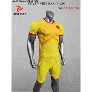 Bộ quần áo bóng đá, đồ đá banh việt nam thủ môn màu vàng 2021-2022 vải thun lạnh cao cấp