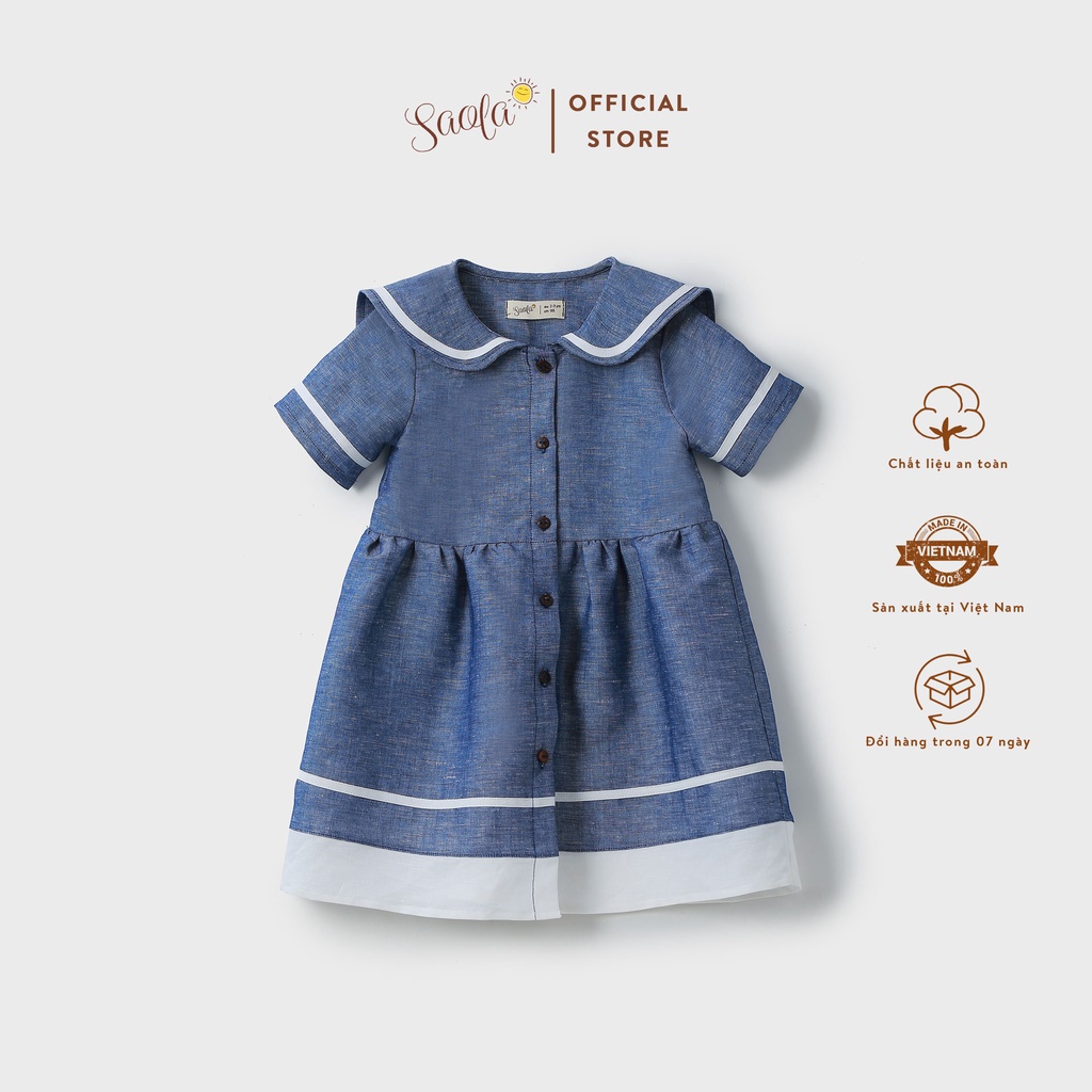 Váy Thủy Thủ Tay Ngắn Xinh Xắn Cho Bé Gái - SOFIA DRESS - DRL014 - SAOLA KIDS CLOTHING