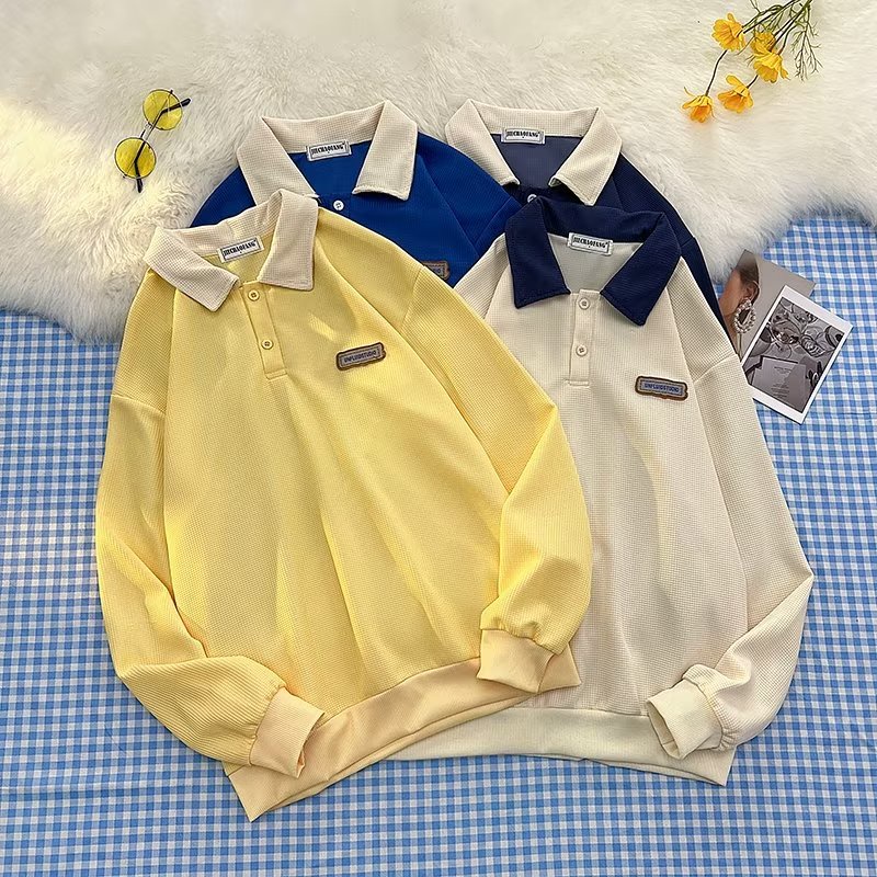 Áo Thun Polo Tay Dài Oversize Thời Trang Hàn Quốc Dành Cho Nam [M-3XL]