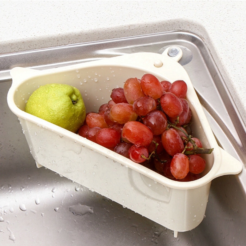 Kệ nhựa tam giác ráo nước gắn tường nhà bếp đa năng