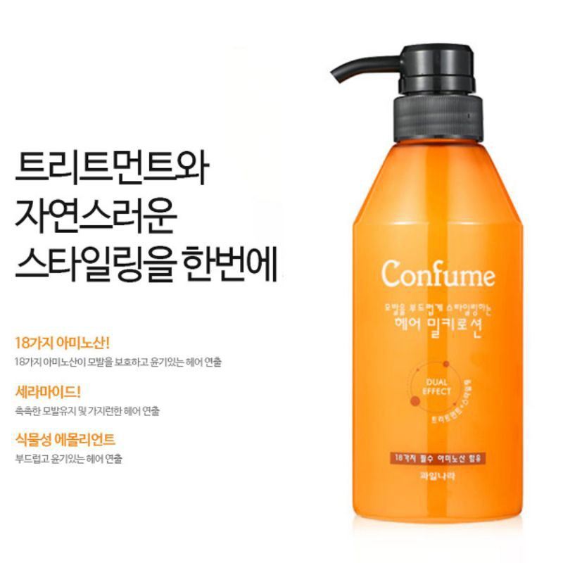 [ FREESHIP] Dầu Xả khô dưỡng và tạo kiểu Tóc Confume Hair Lotion Hàn Quốc 400ml