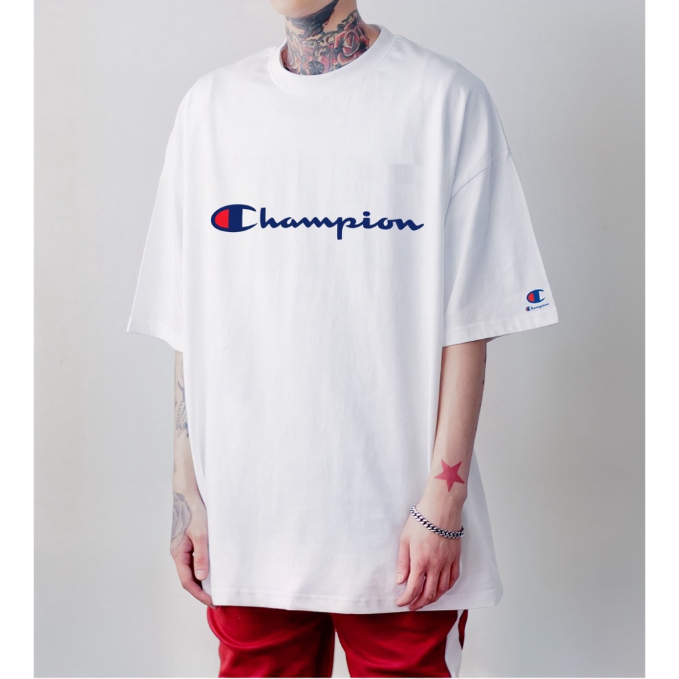 (Có Video + Ảnh Thật) Áo Thun Champion Thêu Logo - Áo thun tay lỡ unisex nam nữ form rộng oversize chất liệu Cotton 4C | WebRaoVat - webraovat.net.vn