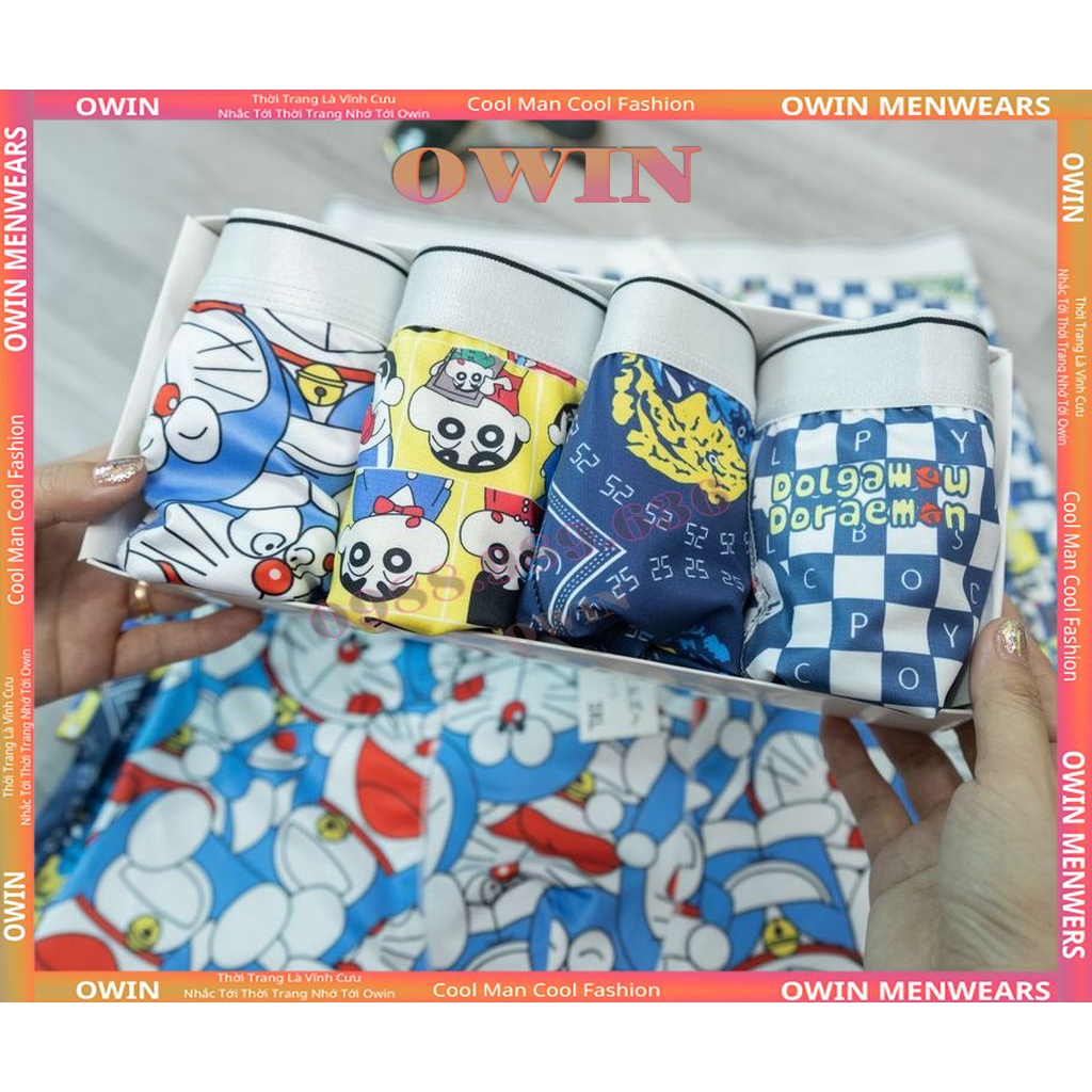 Quần lót nam in hình siêu nhân ngộ nghĩnh, Quần sịp đùi nam chất vải thun lạnh thoáng mát SIH01 - OWIN