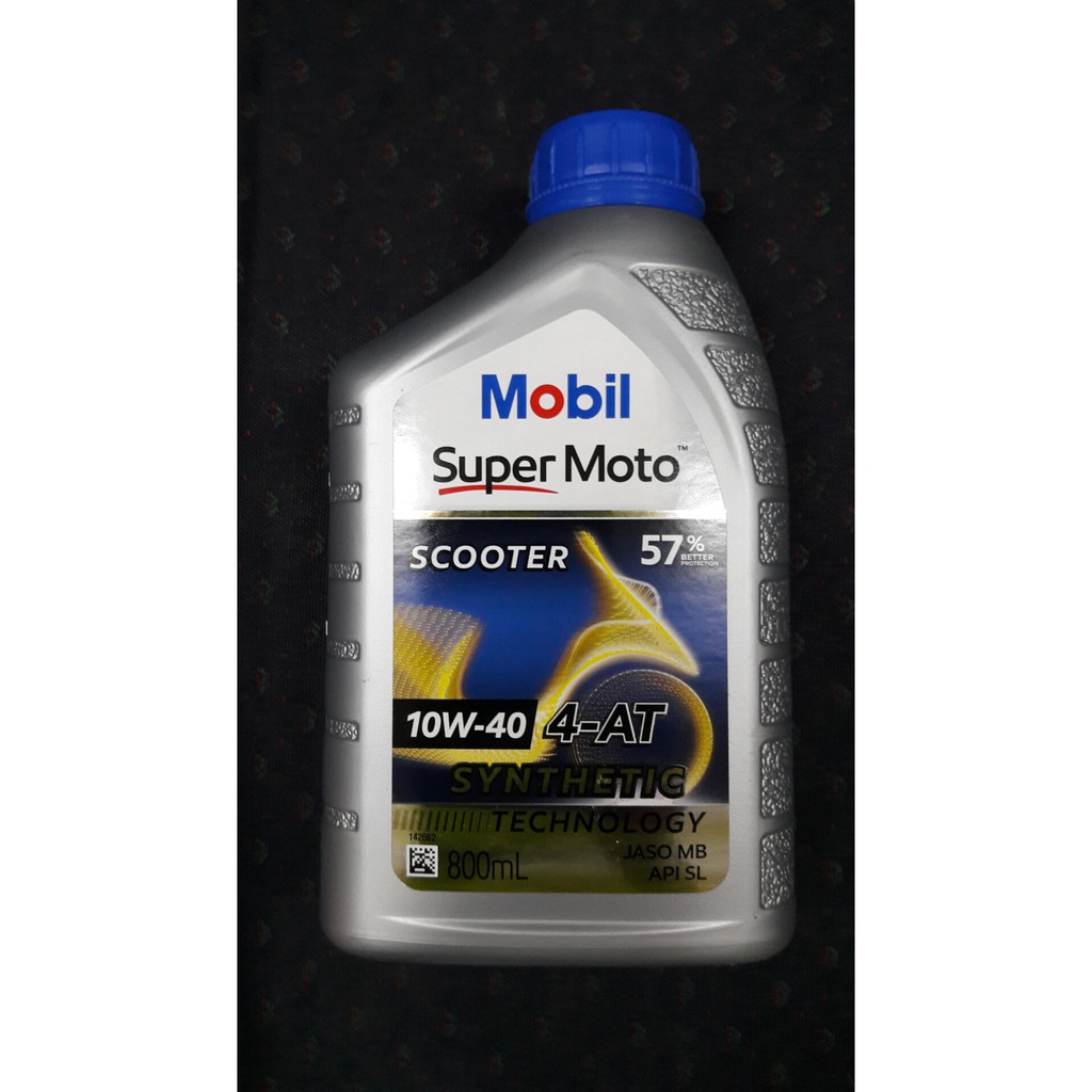 Nhớt cao cấp Mobil Super Moto Scooter 10w40 800ml Dùng Cho Xe Tay Ga - Nhớ Mobil nhập khẩu Singapore