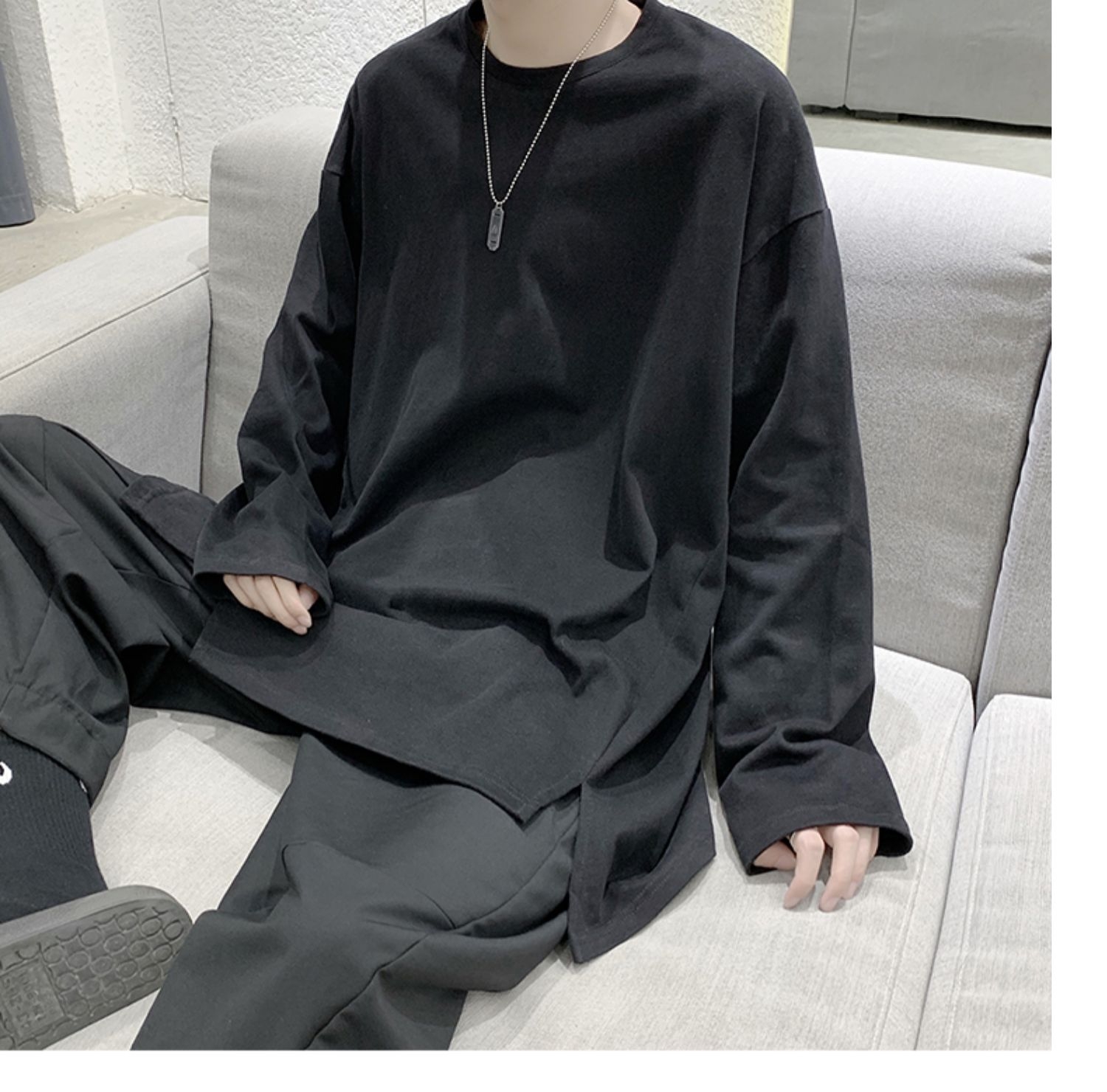 Áo thun trơn tay dài vạt sole cover hands | BigBuy360 - bigbuy360.vn