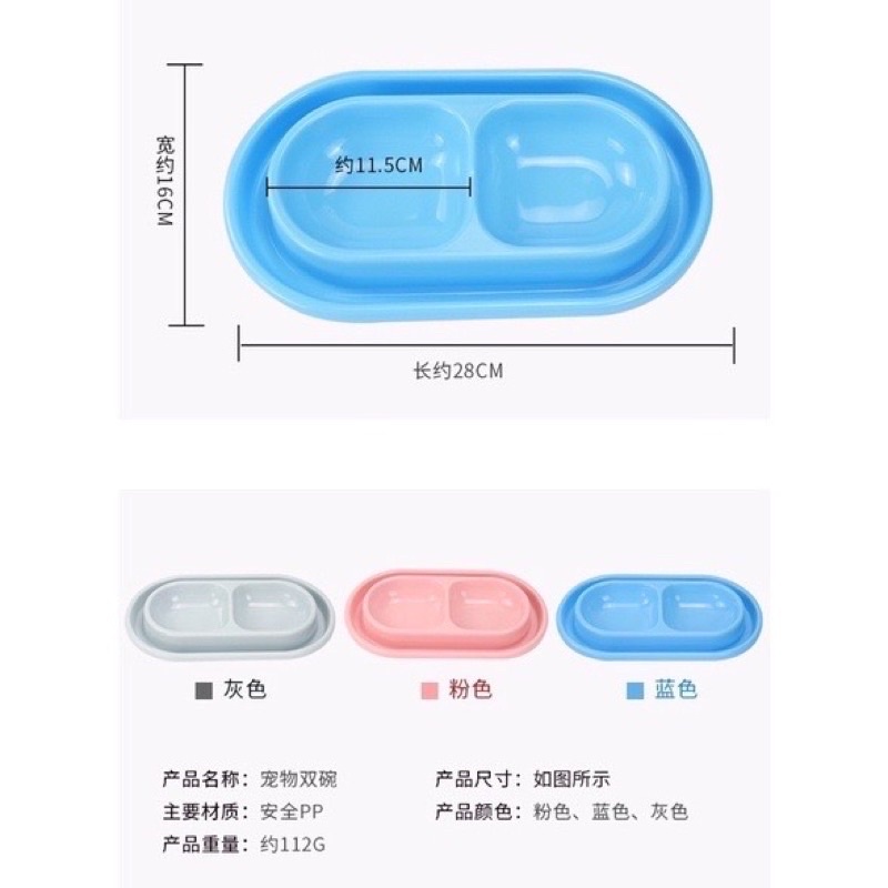 Bát đôi chống kiến hình bầu dục cho thú cưng