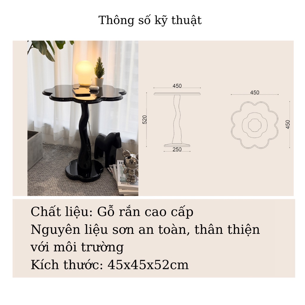 Bàn trà đám mây phong cách retro cao cấp, decor Forher.since1998