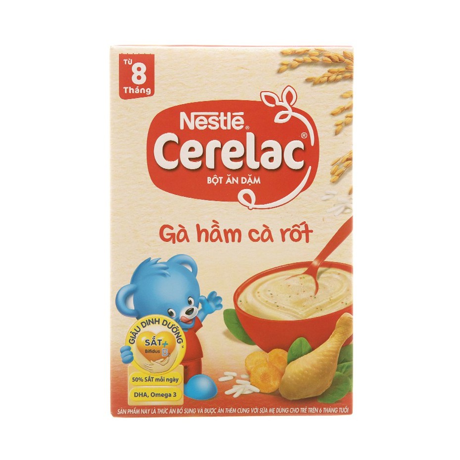 Bột Ăn Dặm Cho Bé - Bột Ăn Dặm Nestle Vị Lúa Mì Mật Ong/ Cá Và Rau Xanh/ Gà Hầm Cà Rốt/ Gạo Lứt Trộn Sữa