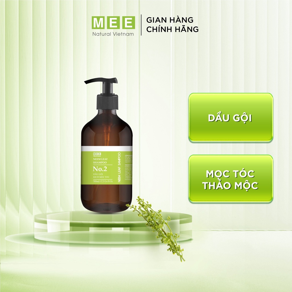 Dầu gội kích mọc tóc MEE NATURAL - Dầu gội thảo mộc thiên nhiên ngăn rụng tóc, giúp tóc mềm mượt 500ml