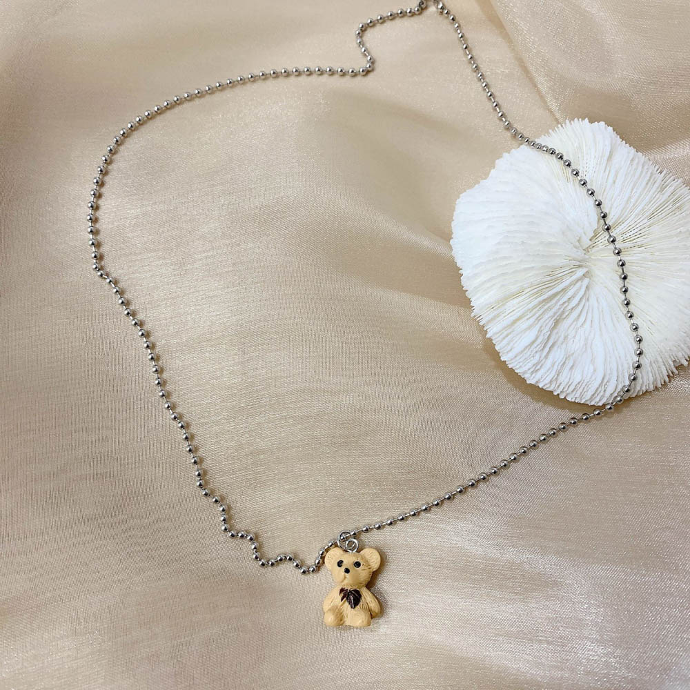 Dây Chuyền Dáng Dài Gắn Mặt Hình Gấu Ngộ Nghĩnh Phong Cách Hàn Quốc