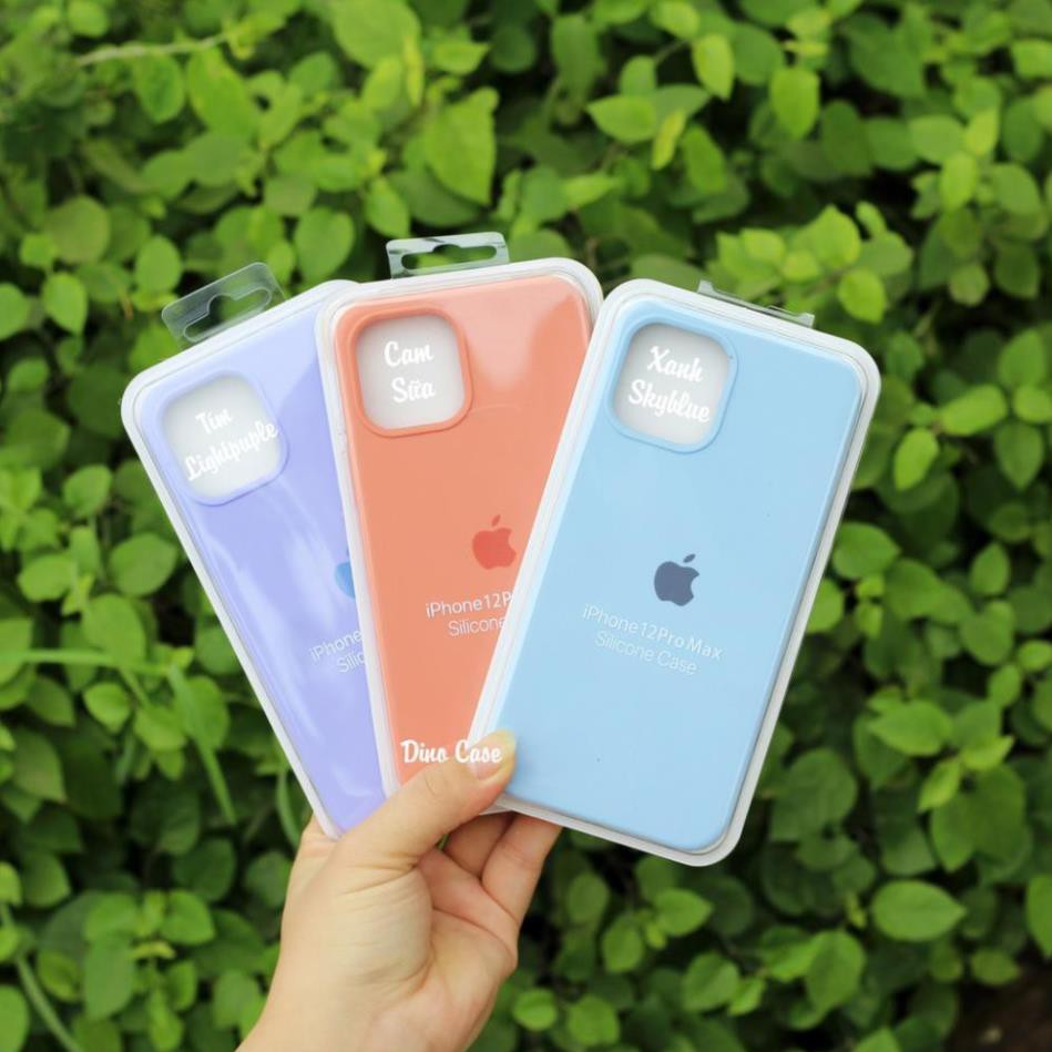 Ốp lưng iphone Chống bẩn 20 màu silicon case cho 12 / 12Pro / 12 Promax - Dino Case -Hồng Anh Case