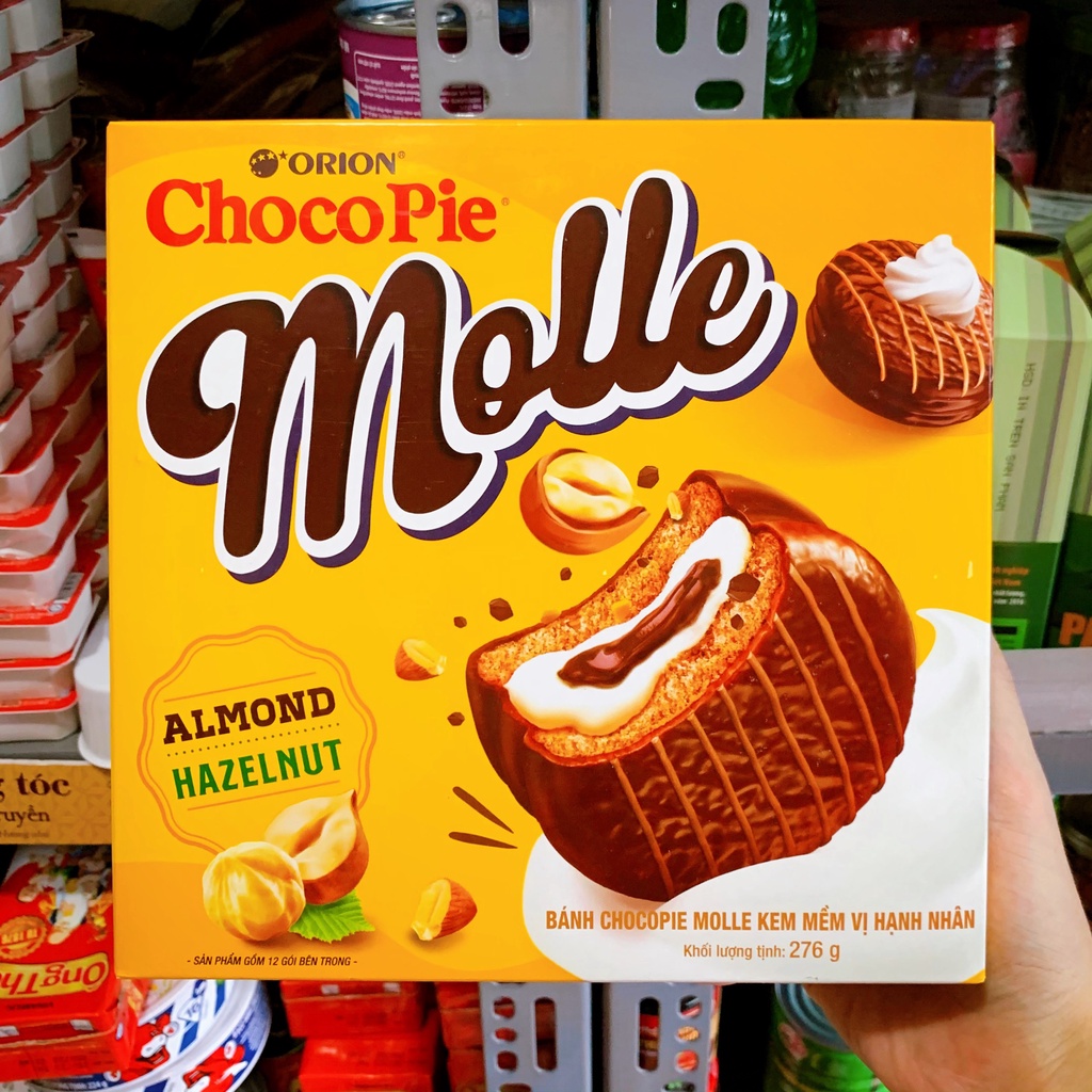 Bánh Chocopie Molle Kem Mềm Vị Hạnh Nhân Orion Hộp 276g