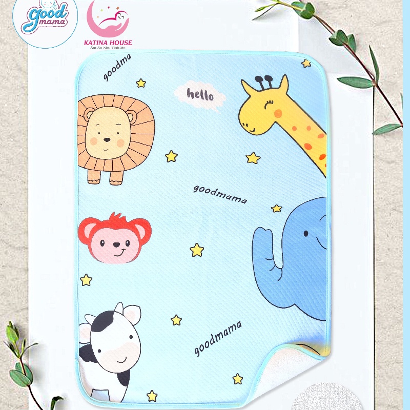 Tấm lót chống thấm cho trẻ sơ sinh 4 lớp Goodmama 50x70cm, vải sợi tre mềm mại kháng khuẩn, chống thấm tuyệt đối