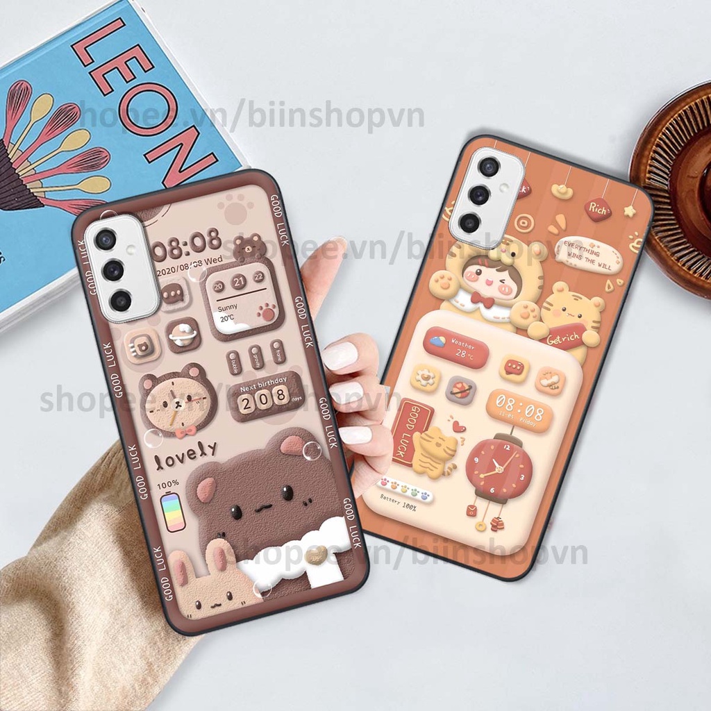 Ốp Samsung M52 5G in 3D icon gấu nổi siêu xinh, siêu đáng yêu, cá tính phong cách