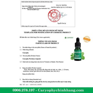 Serum Trị Mụn Thâm Dành Cho Da Nhờn Caryophy 1ml