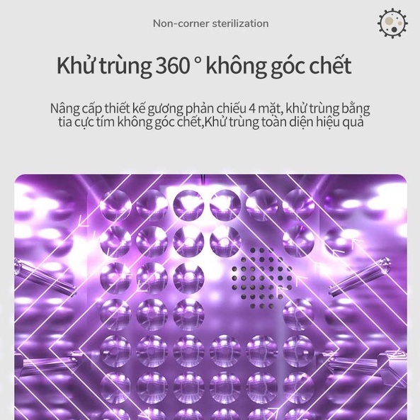 MÁY TIỆT TRÙNG SẤY KHÔ BINH SỮA UVC LED，Khử trùng 360 ° không góc chết，Phím cảm ứng + Màn hình LCD lớn -BH 6 tháng
