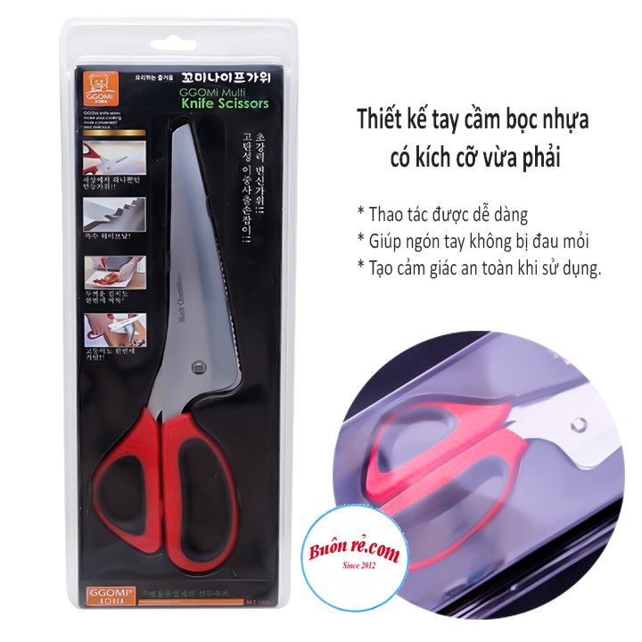 Kéo Cắt Gà Hàn Quốc Cao Cấp -Kéo Kèm Dao Cắt Đồ Đông Lạnh Thông Minh br00347