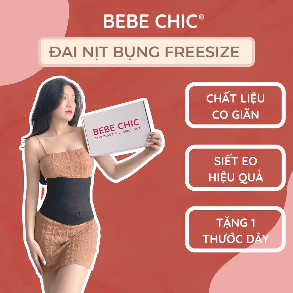 Đai Nịt Bụng BEBECHIC Co Giãn Định Hình Chống Cuộn Siết Eo Giảm Mỡ Sau Sinh