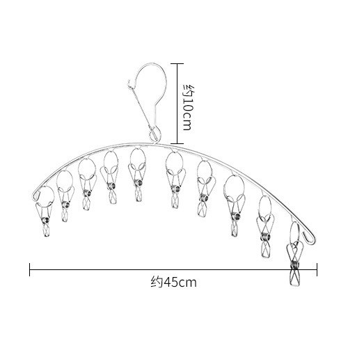 MÓC TREO PHƠI QUẦN ÁO INOX CHỐNG RƠI 10/20 KẸP CỐ ĐỊNH - Treo đồ nhà tắm, khăn tay, tất vớ, đồ lót