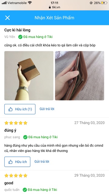 Ví Da Nam Dáng Đứng Màu Nâu Nhỏ Gọn Sang Trọng, Da Bò Thật 100%