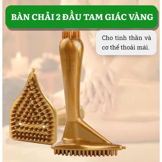 Bàn chải kinh lạc dưỡng sinh, bàn chải thông kinh lạc massa body tặng kèm tinh dầu, thước đo, bản đồ kinh lạc