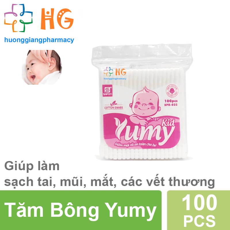 Tăm bông ngoáy tai cao cấp Yumy ✅ Hàng Chính Hãng - Tăm bông cho trẻ sơ sinh, trẻ em, người lớn. Tăm bông gói, lọ