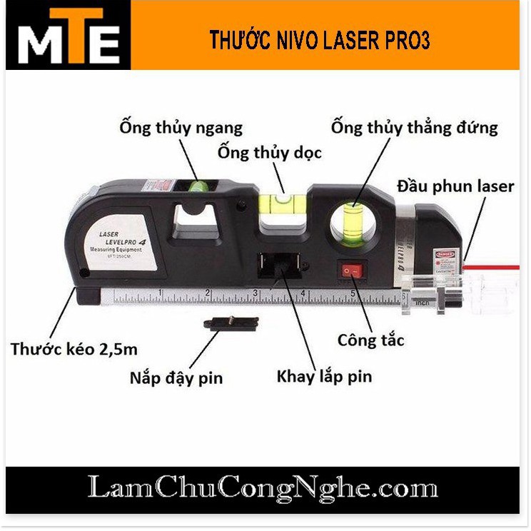 Thước Nivo Laser PRO3 cân mực laser đa năng