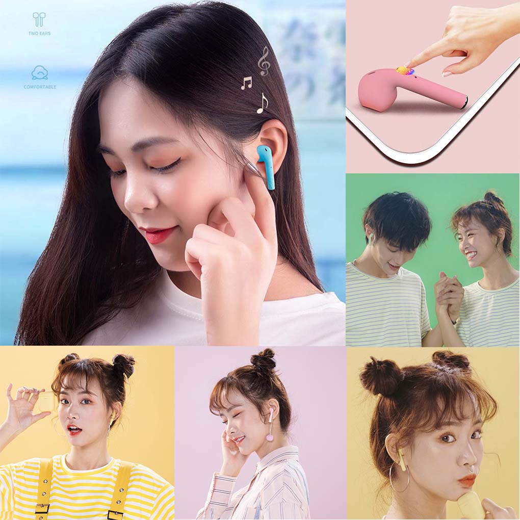 Tai nghe bluetooth không dây Inpods i12 TWS cảm ứng điều khiển cảm biến âm thanh HIFI cho Android iOS coconut