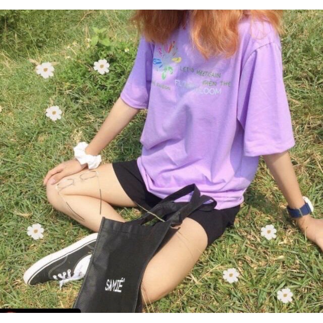 ÁO PHÔNG FLOWERS BLOOM MÀU TÍM UNISEX TEE PURPLE