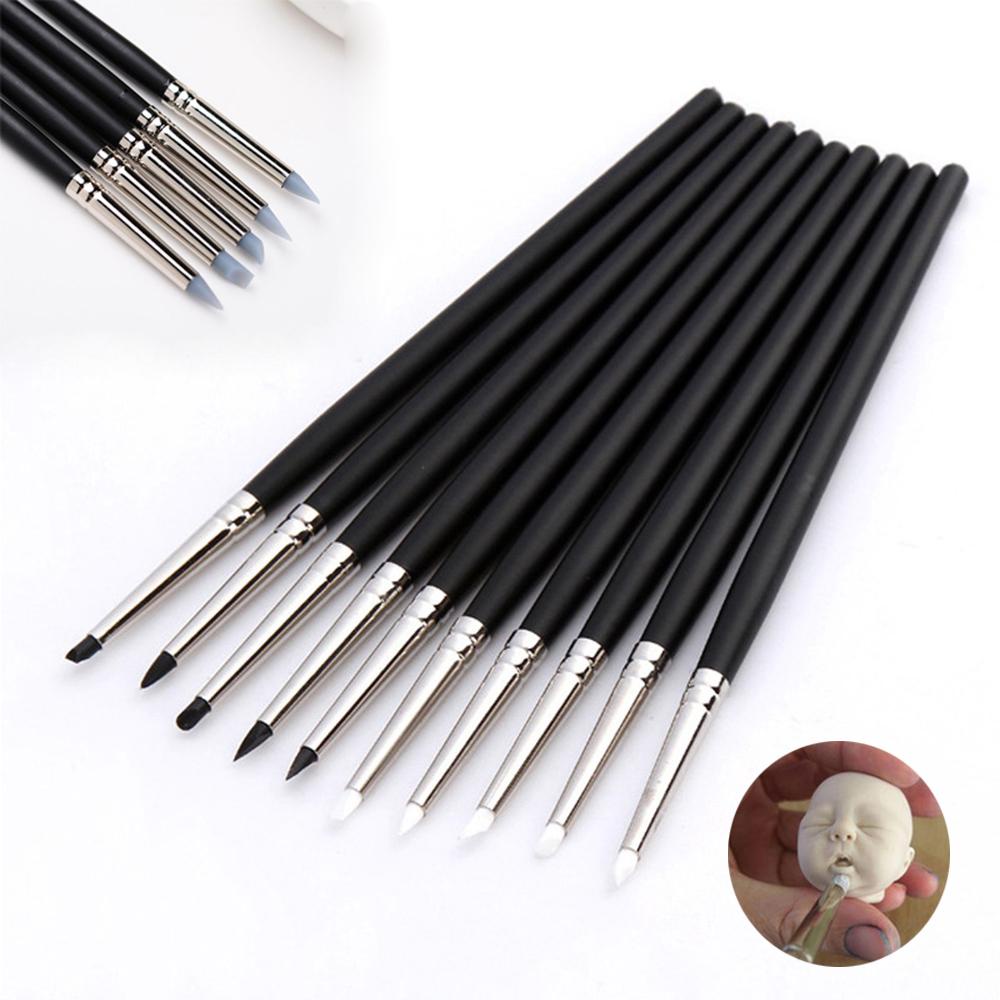 Bộ 5 Bút Silicone Cán Gỗ Dùng Chạm Khắc Thủ Công DIY