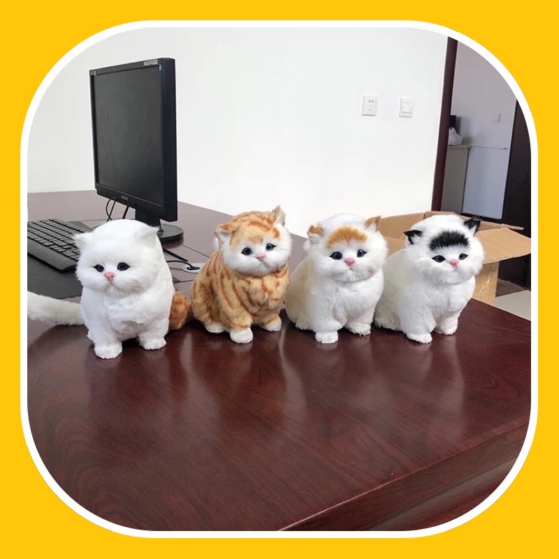 MÈO BÔNG THÚ NHỒI BÔNG DỄ THƯƠNG PHÁT TIẾNG KÊU VUI NHỘN CHO BÉ  -  MÈO BÔNG LÔNG MỀM MỊN