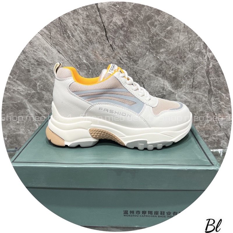 Giày thể thao sneaker lót vàng đế cao fullbox hàng quảng châu cao cấp