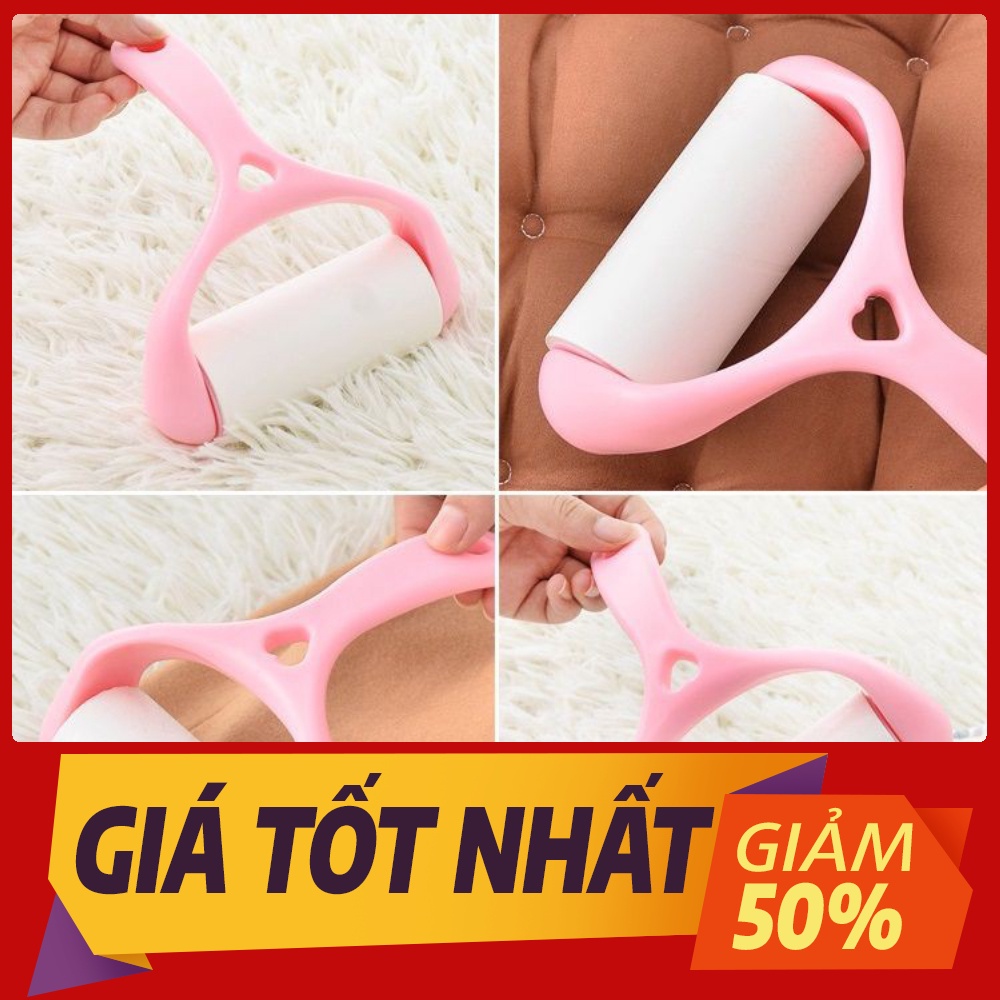 Cây Lăn Bụi Quần Áo, Lông Chó Mèo Tặng Kèm 2 Cuộn Lăn Siêu Tiện Lợi