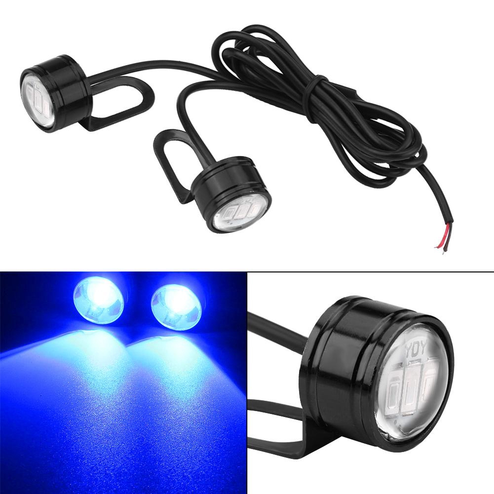 2 đèn LED chiếu hậu gắn tay cầm xe máy