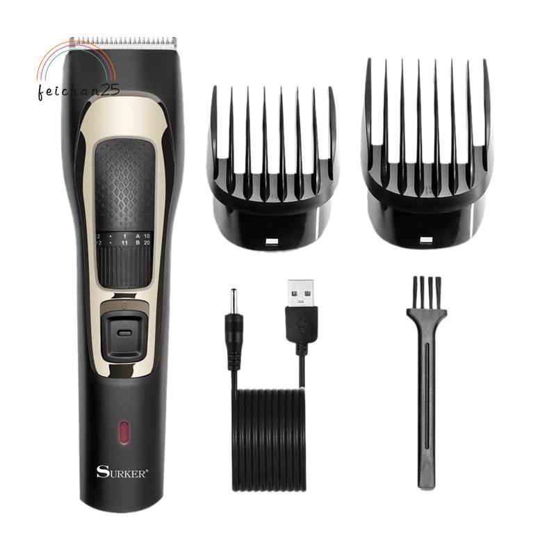 SURKER Hair Clipper for Mens USB Rechargeable Cordless Grooming Set Barber  Clipper Electric Beard Trimmer | Shopee Việt Nam