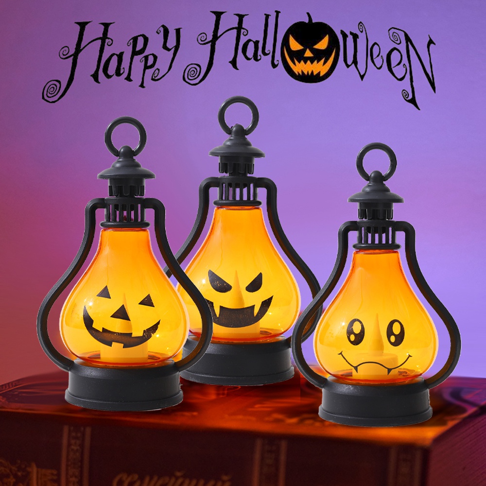 Đèn Led Hình Bí Ngô Dùng Trang Trí Tiệc Halloween (Không Kèm Pin)