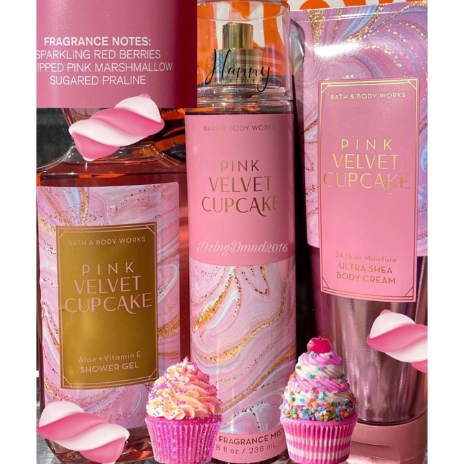 Bộ sản phẩm Bath&amp;Body Works Pink Velvet Cupcake